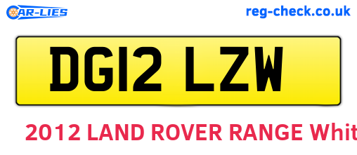 DG12LZW are the vehicle registration plates.