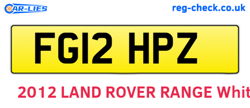 FG12HPZ are the vehicle registration plates.