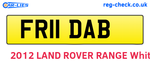FR11DAB are the vehicle registration plates.