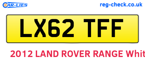 LX62TFF are the vehicle registration plates.