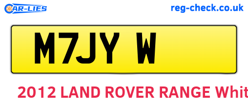 M7JYW are the vehicle registration plates.