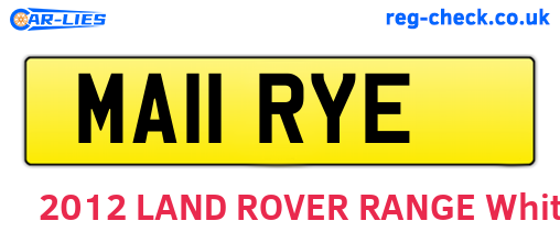 MA11RYE are the vehicle registration plates.