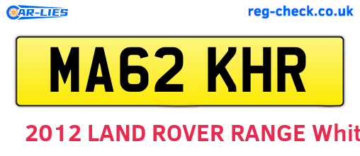 MA62KHR are the vehicle registration plates.