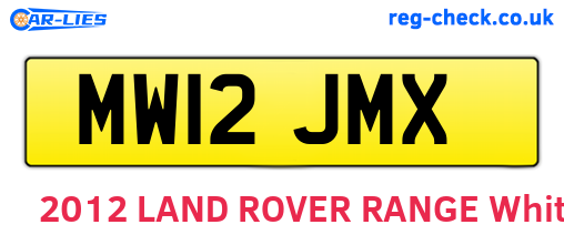 MW12JMX are the vehicle registration plates.
