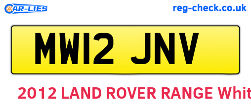 MW12JNV are the vehicle registration plates.