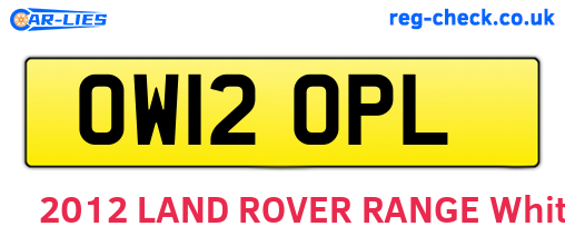 OW12OPL are the vehicle registration plates.