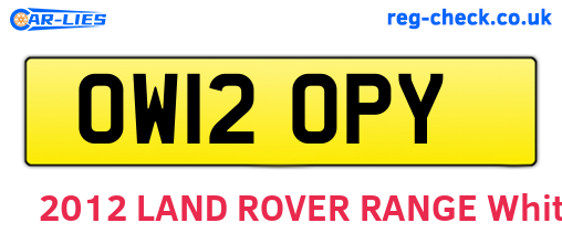 OW12OPY are the vehicle registration plates.