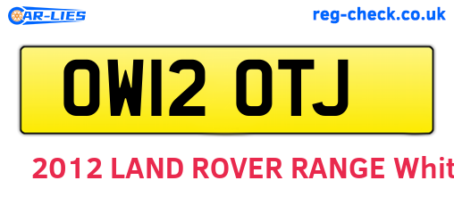 OW12OTJ are the vehicle registration plates.