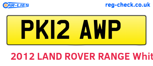 PK12AWP are the vehicle registration plates.