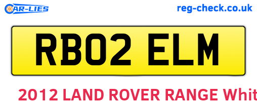 RB02ELM are the vehicle registration plates.