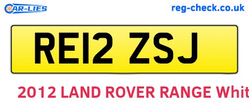 RE12ZSJ are the vehicle registration plates.