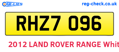 RHZ7096 are the vehicle registration plates.