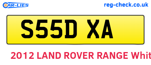 S55DXA are the vehicle registration plates.