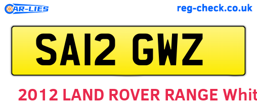 SA12GWZ are the vehicle registration plates.