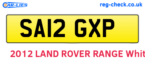 SA12GXP are the vehicle registration plates.