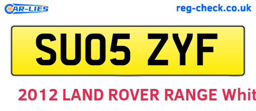 SU05ZYF are the vehicle registration plates.