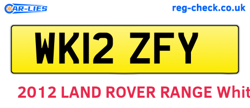 WK12ZFY are the vehicle registration plates.