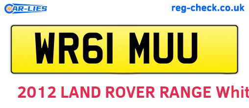 WR61MUU are the vehicle registration plates.