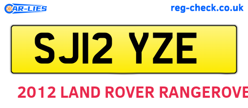 SJ12YZE are the vehicle registration plates.
