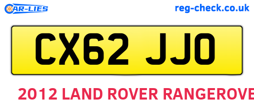 CX62JJO are the vehicle registration plates.