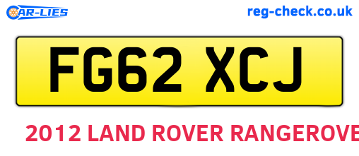 FG62XCJ are the vehicle registration plates.