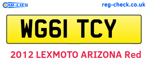 WG61TCY are the vehicle registration plates.