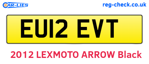 EU12EVT are the vehicle registration plates.
