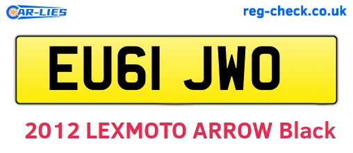 EU61JWO are the vehicle registration plates.