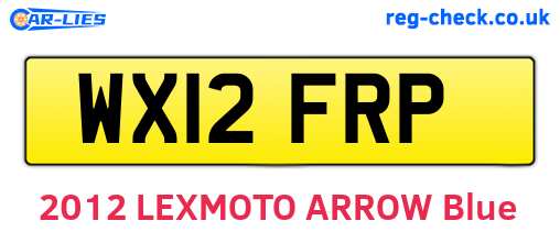 WX12FRP are the vehicle registration plates.