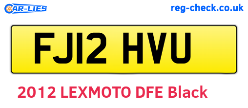 FJ12HVU are the vehicle registration plates.