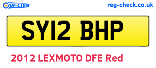SY12BHP are the vehicle registration plates.