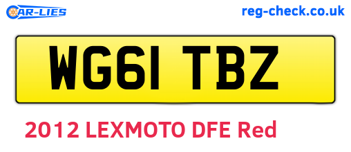 WG61TBZ are the vehicle registration plates.