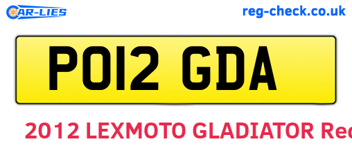 PO12GDA are the vehicle registration plates.