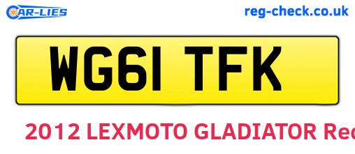 WG61TFK are the vehicle registration plates.