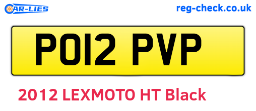 PO12PVP are the vehicle registration plates.