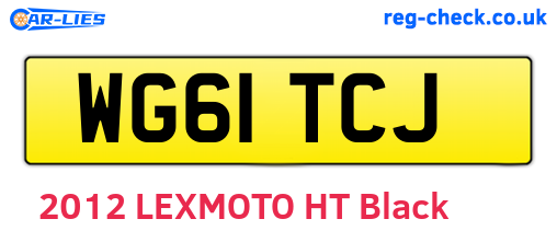 WG61TCJ are the vehicle registration plates.