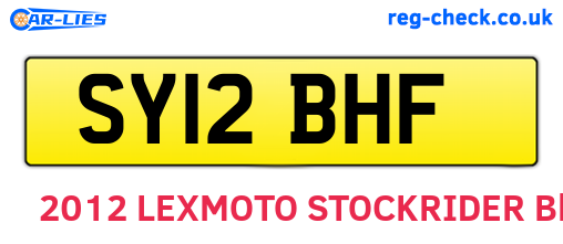 SY12BHF are the vehicle registration plates.