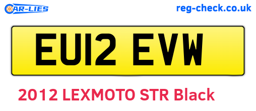 EU12EVW are the vehicle registration plates.