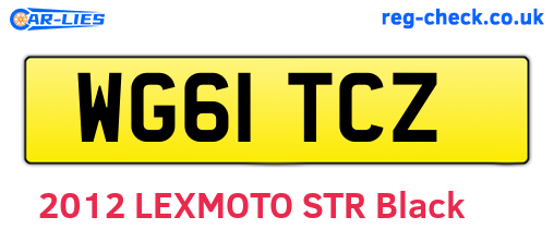 WG61TCZ are the vehicle registration plates.