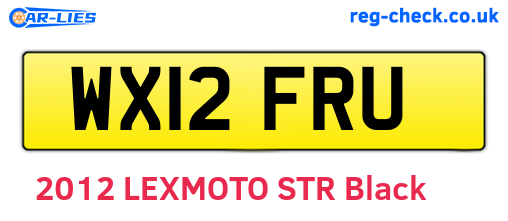 WX12FRU are the vehicle registration plates.