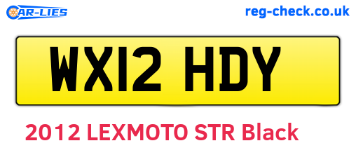 WX12HDY are the vehicle registration plates.