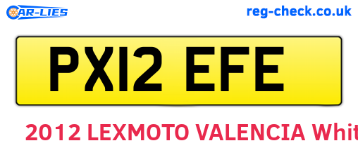 PX12EFE are the vehicle registration plates.