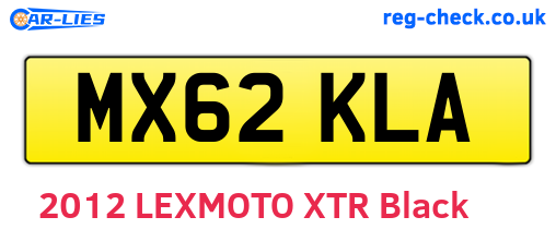 MX62KLA are the vehicle registration plates.