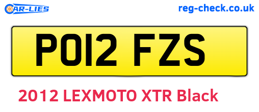 PO12FZS are the vehicle registration plates.