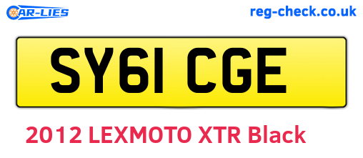 SY61CGE are the vehicle registration plates.