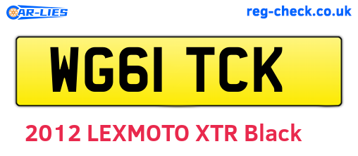 WG61TCK are the vehicle registration plates.