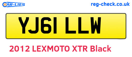 YJ61LLW are the vehicle registration plates.