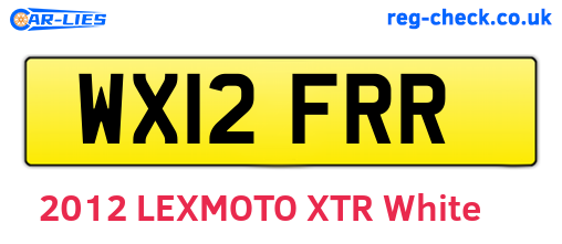 WX12FRR are the vehicle registration plates.