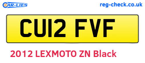 CU12FVF are the vehicle registration plates.