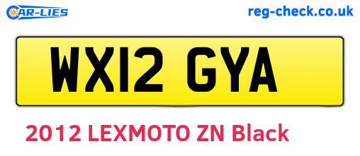 WX12GYA are the vehicle registration plates.